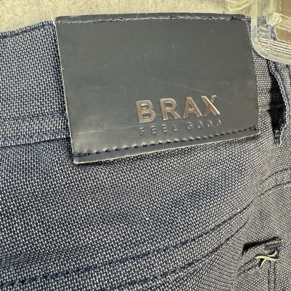 Brax‎ Cooper Fancy Chino Pants Mens 36x30 Blue Micro Check Textured - Picture 10 of 16